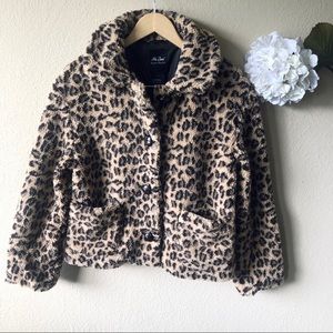 Animal Print Leopard Sherpa Jacket